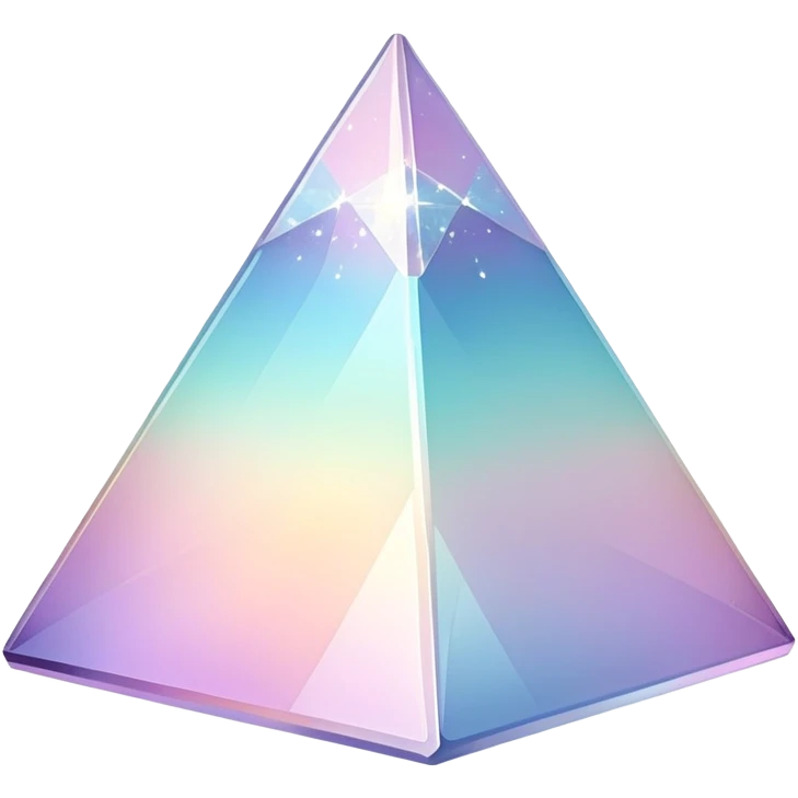 Sparkly glossy Pastel iridescent glass crystal pyramid emoji