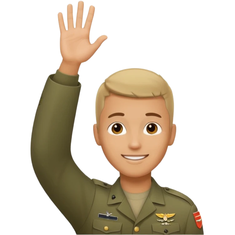 joven trigueno corte militar sonrisa bonita mano arriba emoji