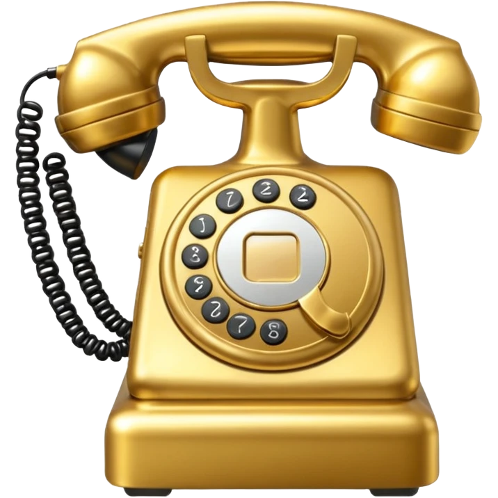 One single Golden phone icon, png, no background, no border emoji