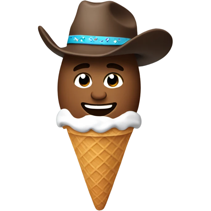 Ice cream cone cowboy emoji