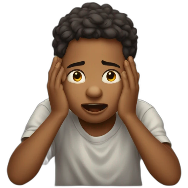 Caricatura de niño llorando de emoción  con lágrimas  emoji
