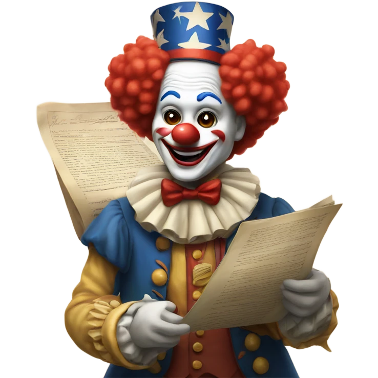 clown holding the declaration of independence  emoji