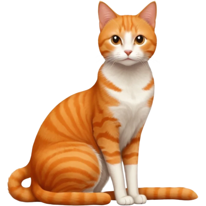 full body solid orange domestic shorthair slim cat sitting emoji