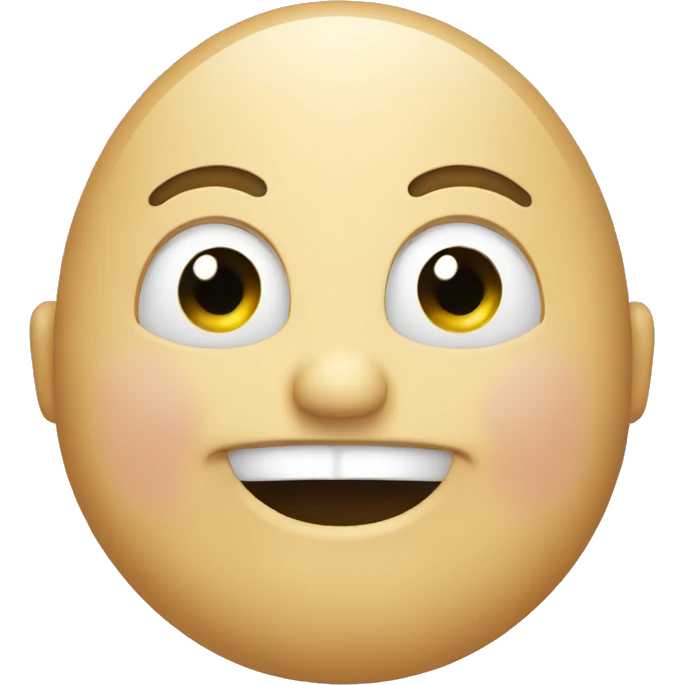 Fat face with eyes far apart and smiling  emoji