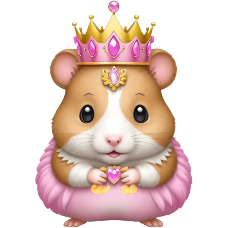 Hamster with pink princess tiara emoji