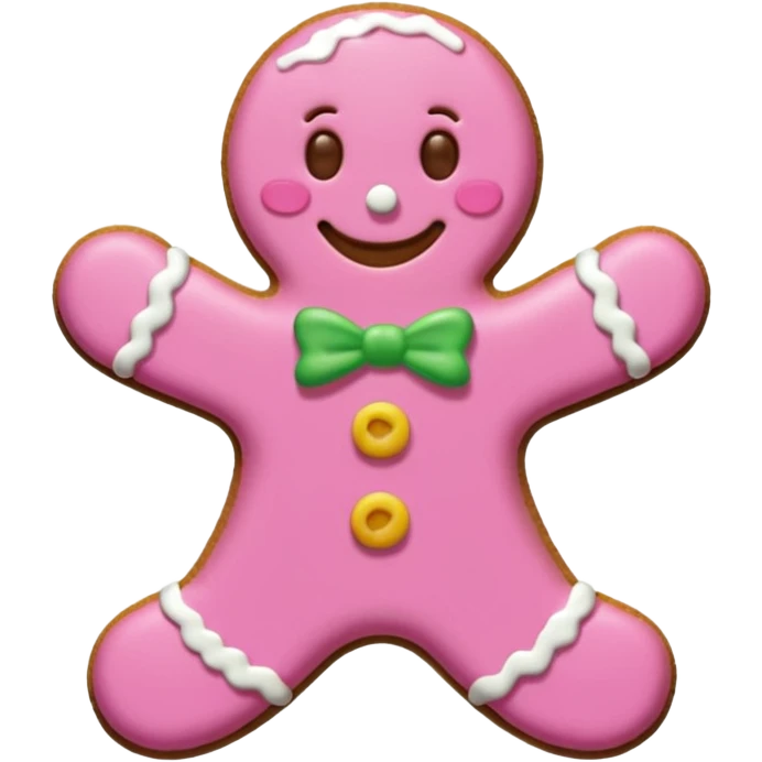 Gingerbread man pink emoji