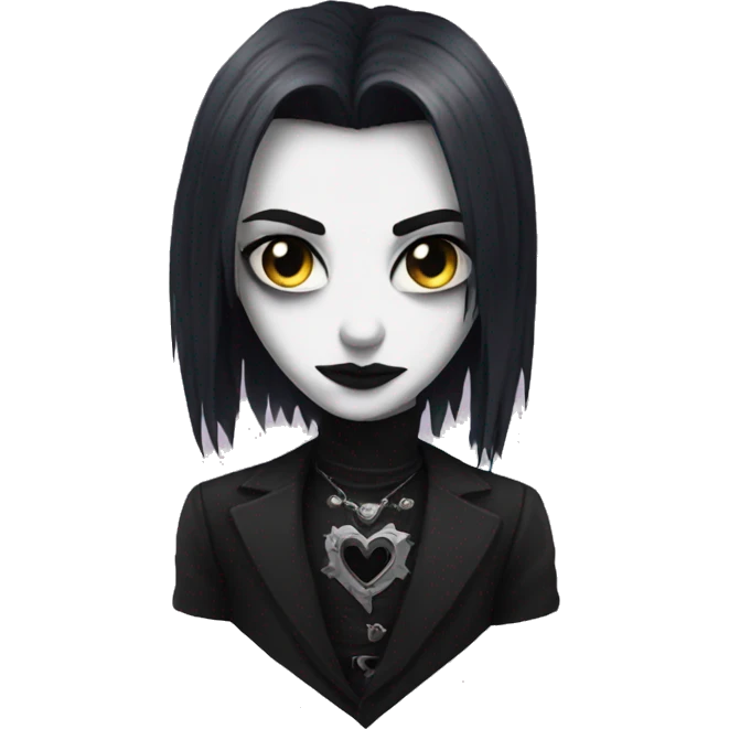 Goth heart emoji