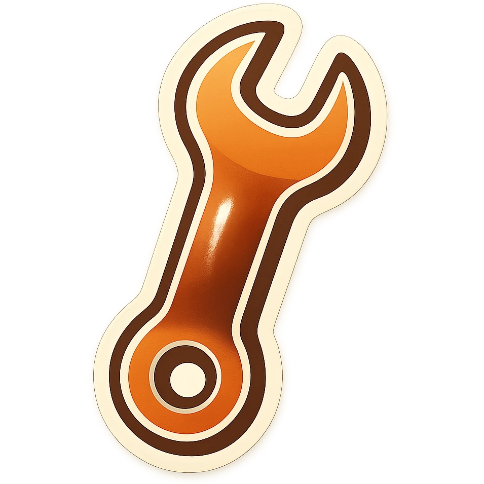 make me a white colour or brown wrench with white outline emoji