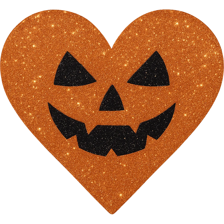  glitter halloween heart, remove background emoji