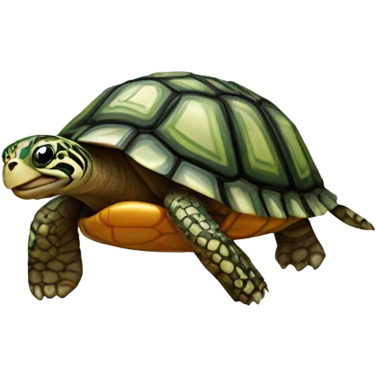 Turtle with a tiger on its shell emoji