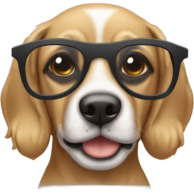 Perro con lentes emoji
