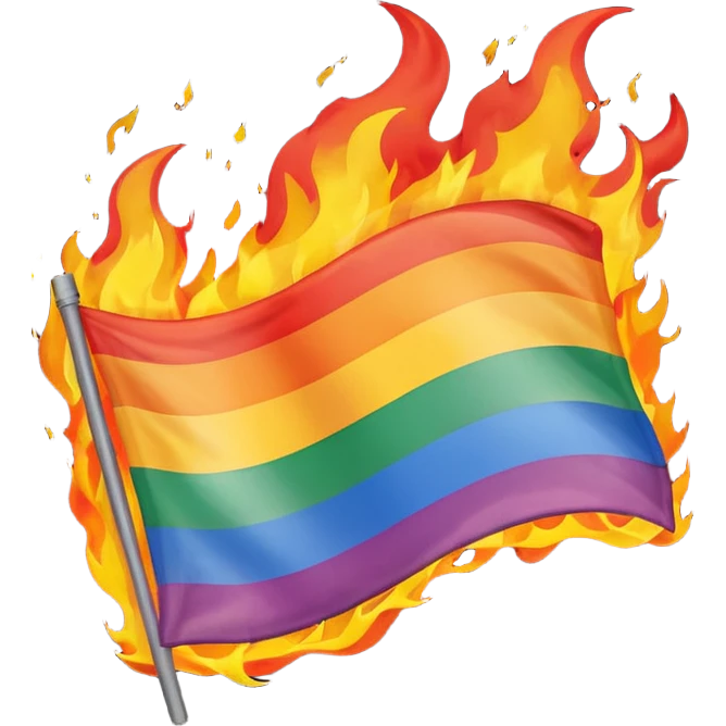 destroyed by fire lgbt flag  emoji