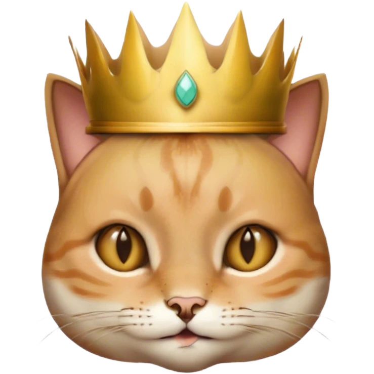 a cute  short hair cat wearing a crown emoji