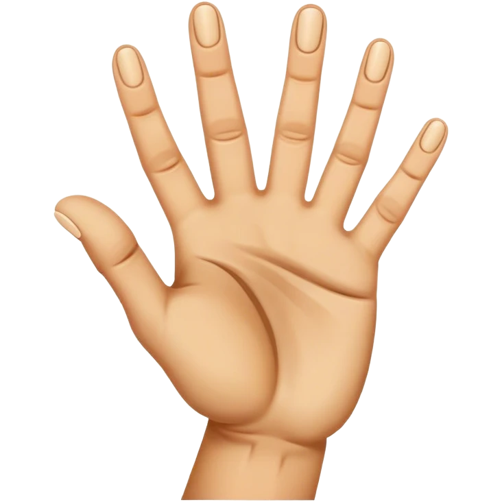 a standard hand emoji howing palm but with 6 fingers emoji