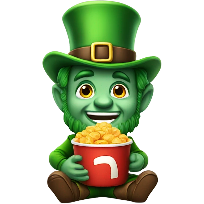 Leprechaun eating a buckeye emoji