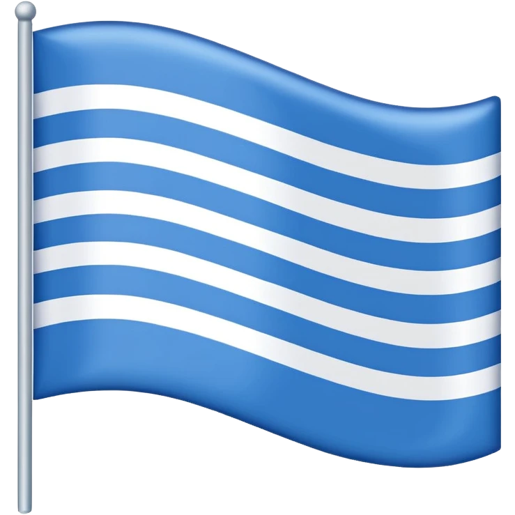 emoji Flag with 3 simple  horizontal lines: white, blue, white, equal one to another emoji