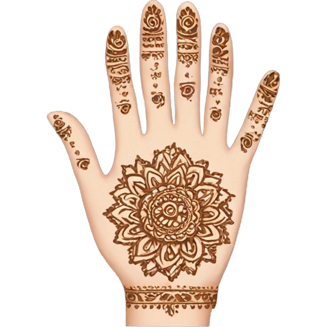 Hand with mehendi emoji