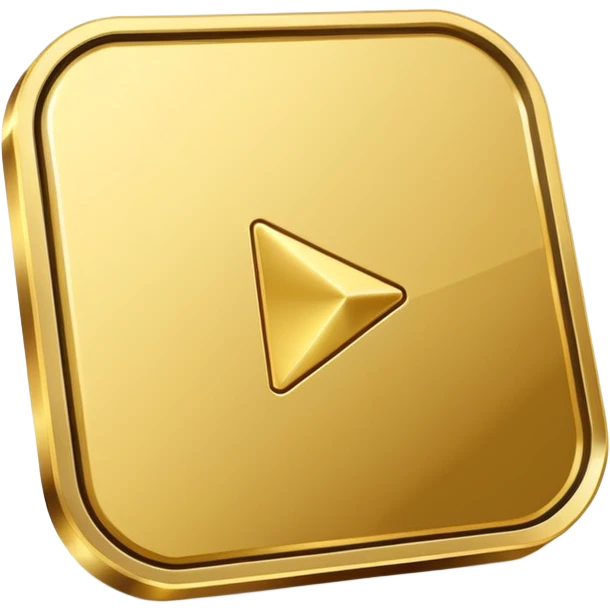 youtube golden play button with res edges emoji