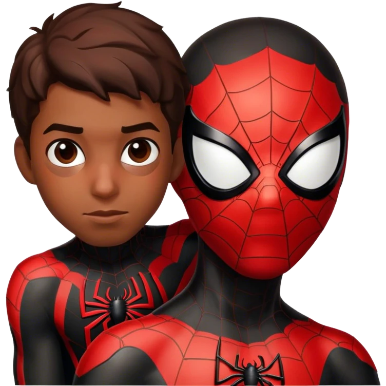 miles morales with spiderman mask emoji