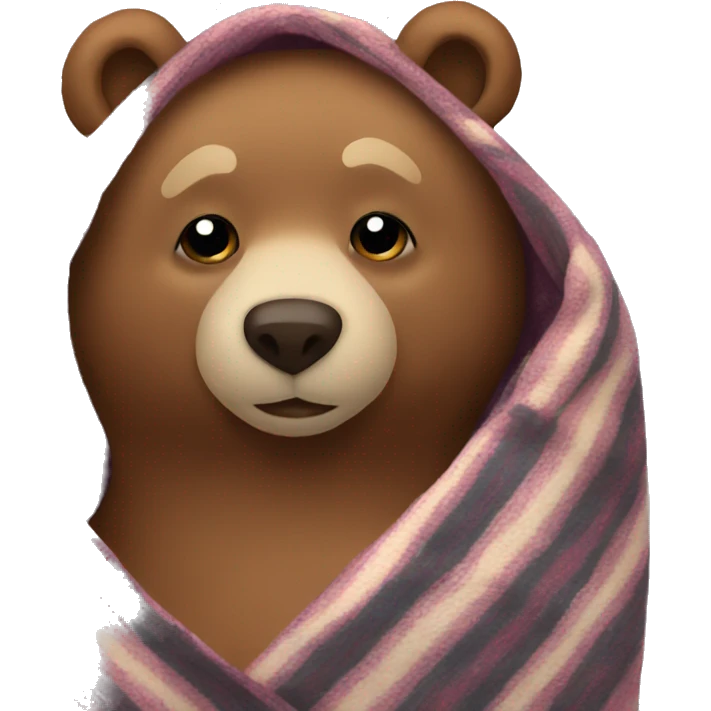 bear cozy in blanket emoji