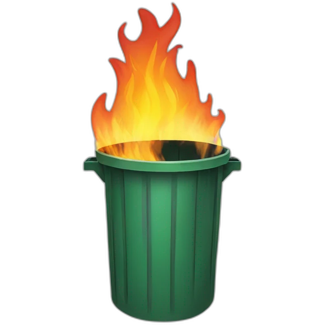 Trash bin on fire  emoji