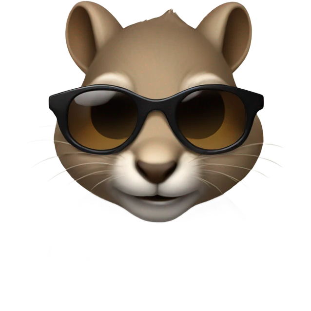 Blind squirrel with dark sunglasses on with acorn emoji