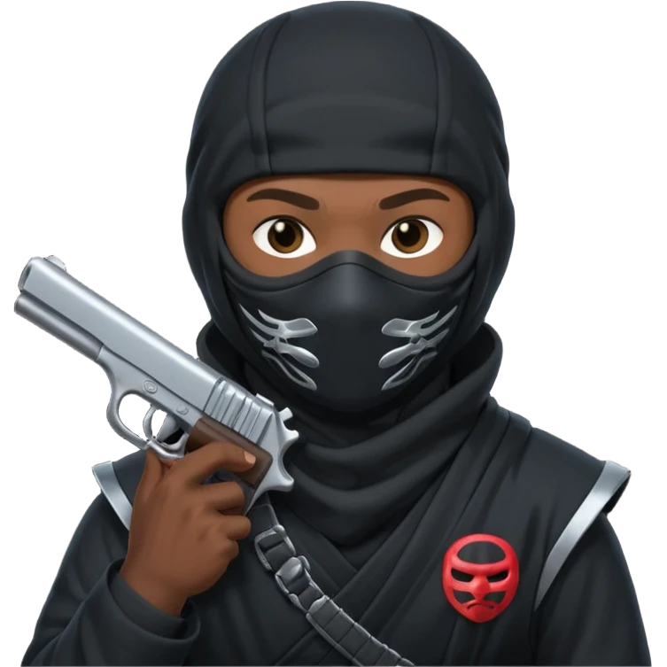 Una persona que sea así 🥷 pero con una pistola  emoji