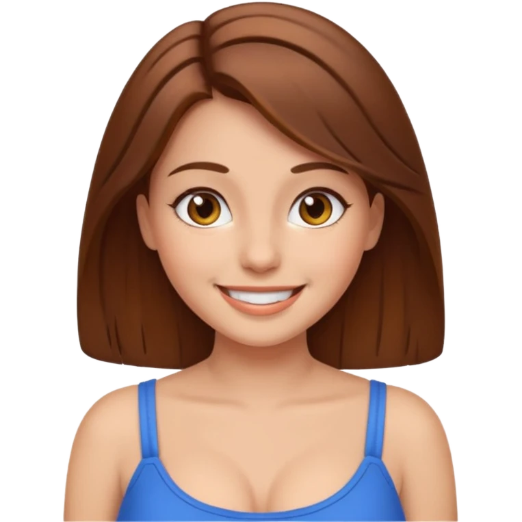 girl with brown hair boobs out emoji