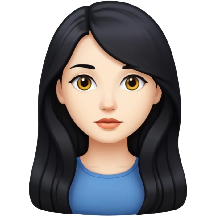 Black long hair woman emoji