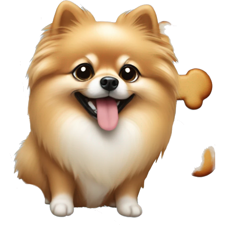  Pomeranian eating gingerbread emoji