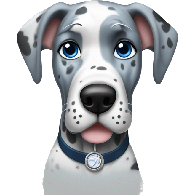 Blue Merle Great Dane wearing a doctor costume  emoji