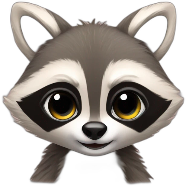 raccoon and мыt love emoji