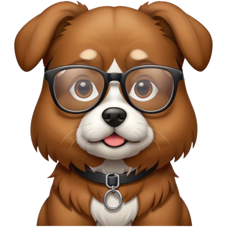 Dog wearing glasses emoji