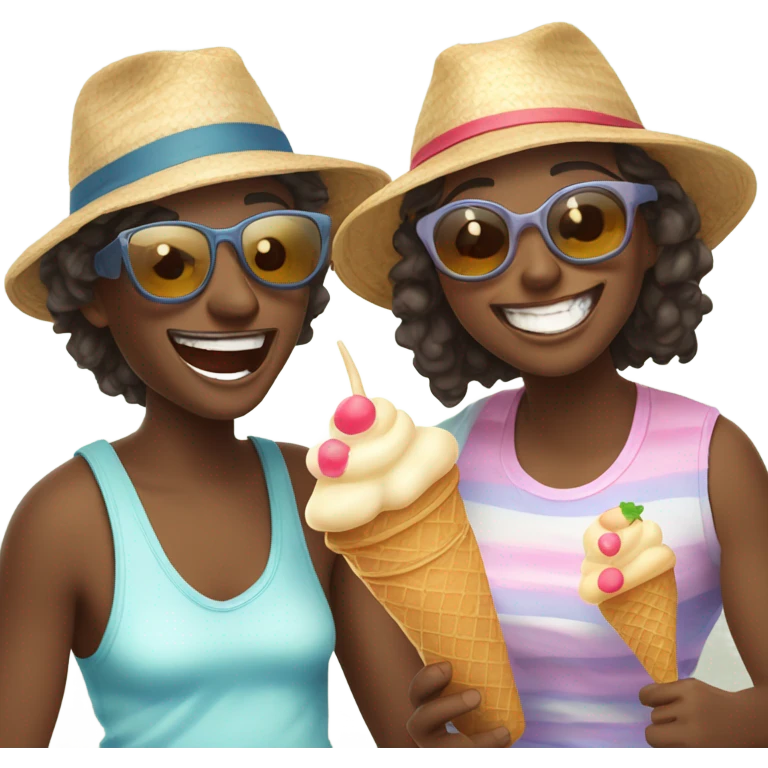 Couple enjoying summer vibes emoji