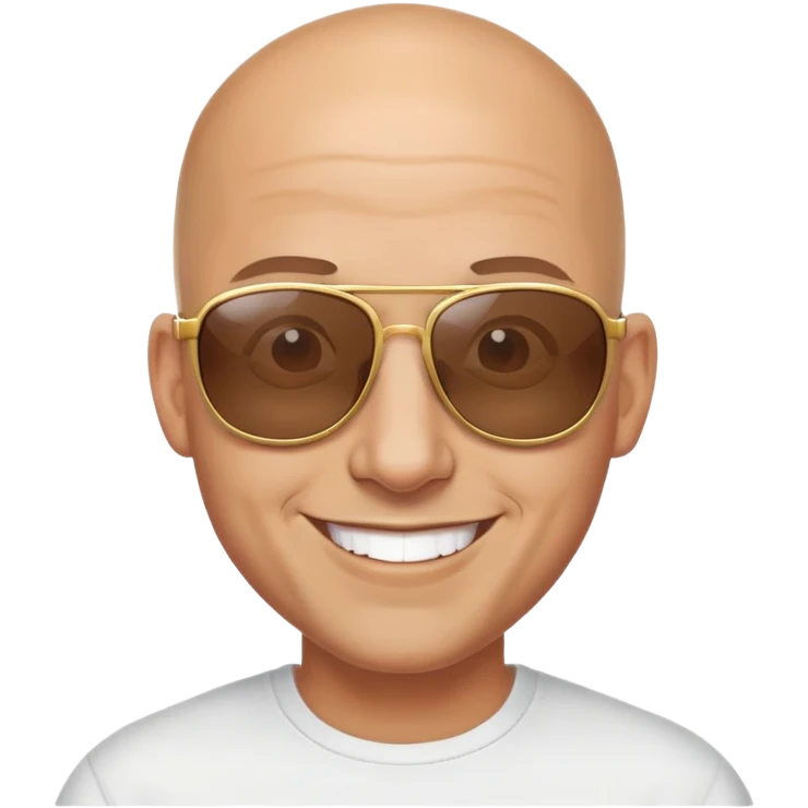 Bald guy with sunglasses smiling emoji