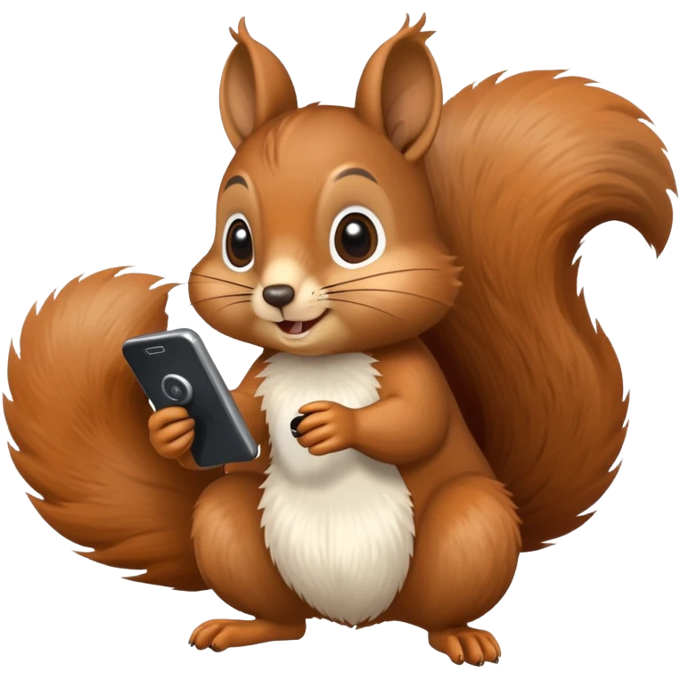 Squirrel with phone emoji