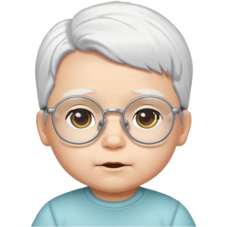 white haired little baby with glassess emoji