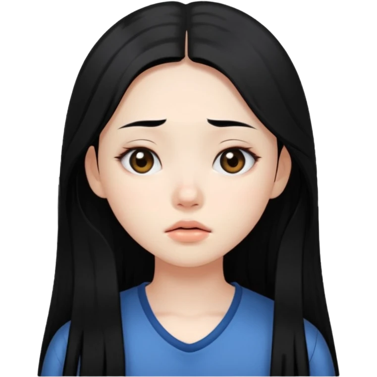 大黑眼圈 睡眠不足 sleepy 亚洲女孩 emoji