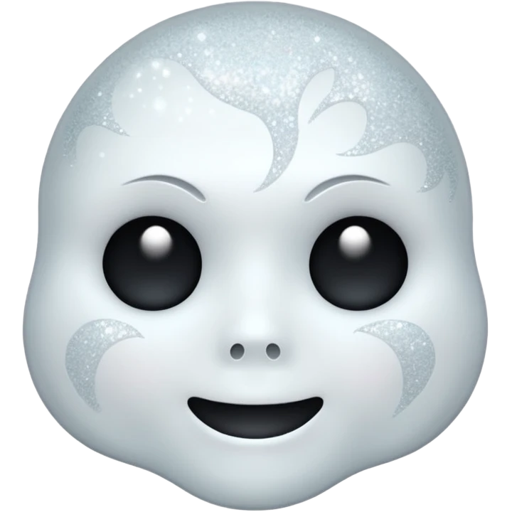white Ghost face glitter  emoji