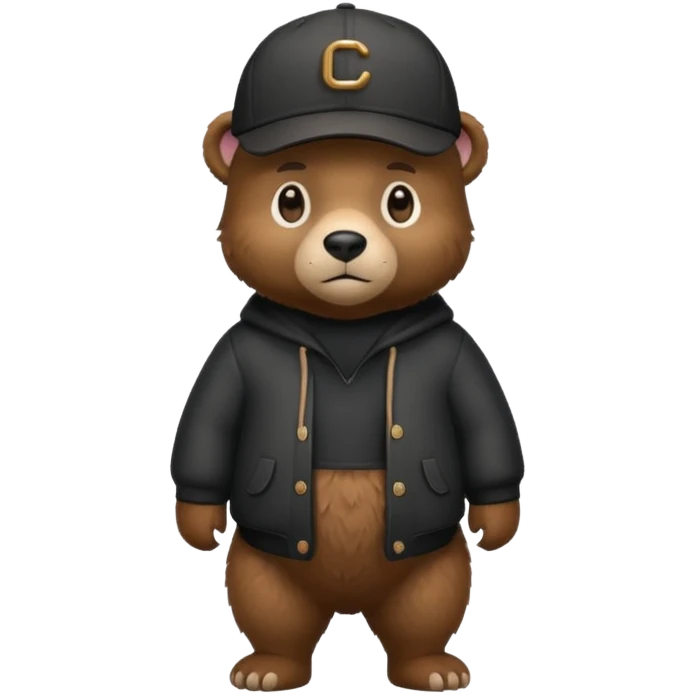 black Bear with cap emoji