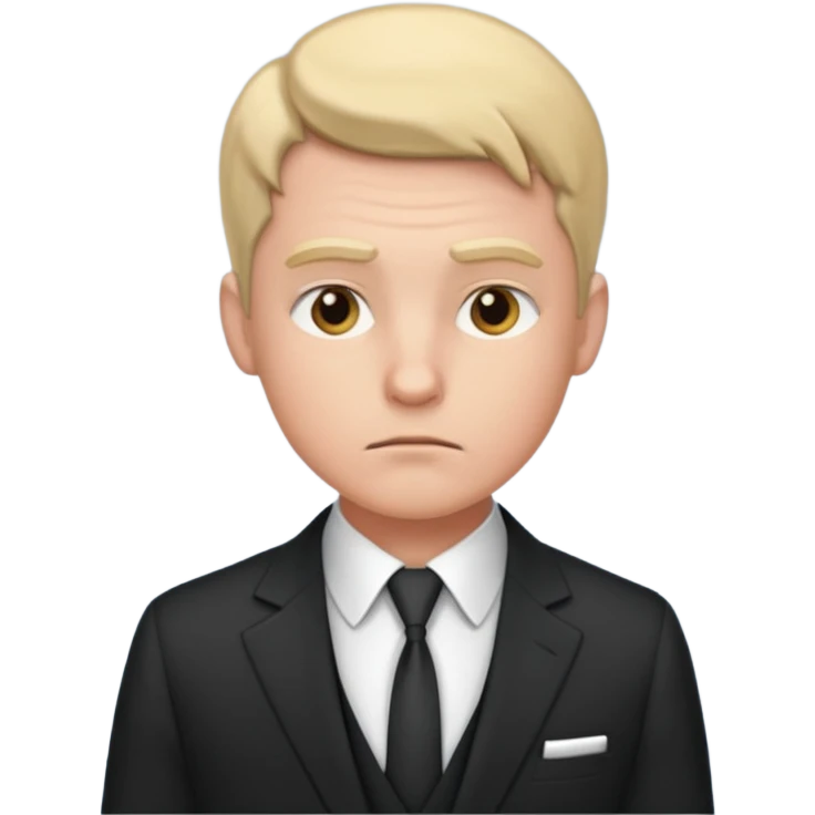 a man in a formal suit thinks hard emoji