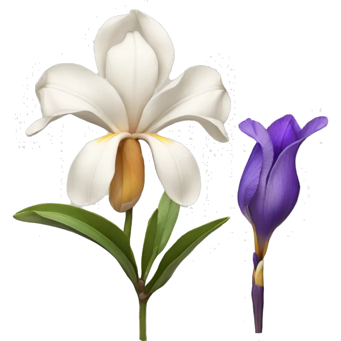 magnolia flower and iris flower emoji