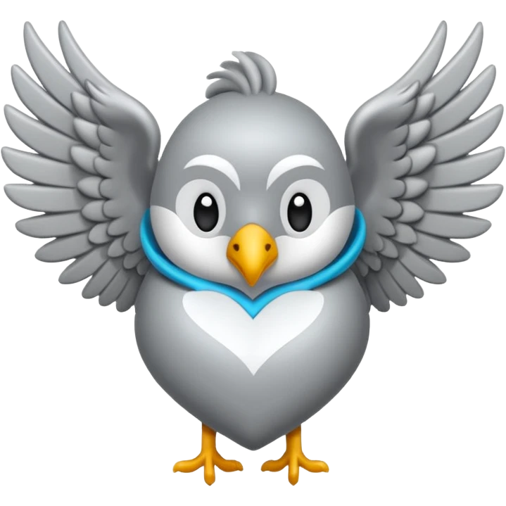 Corazom gris con una venda y alas (totalmente gris) sin detalles  emoji