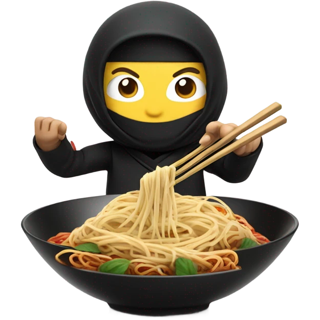 ninja ￼eating spaghetti  emoji