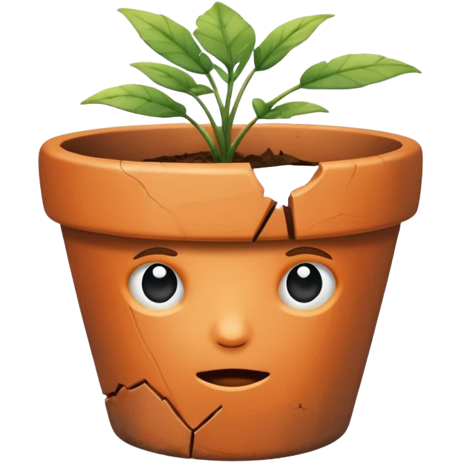 broken empty flower pot  emoji