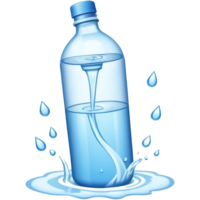 bottle of water being spilled emoji