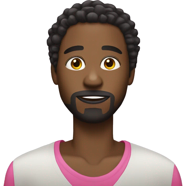 Black guy with goatee and short dreads with pnk tips emoji
