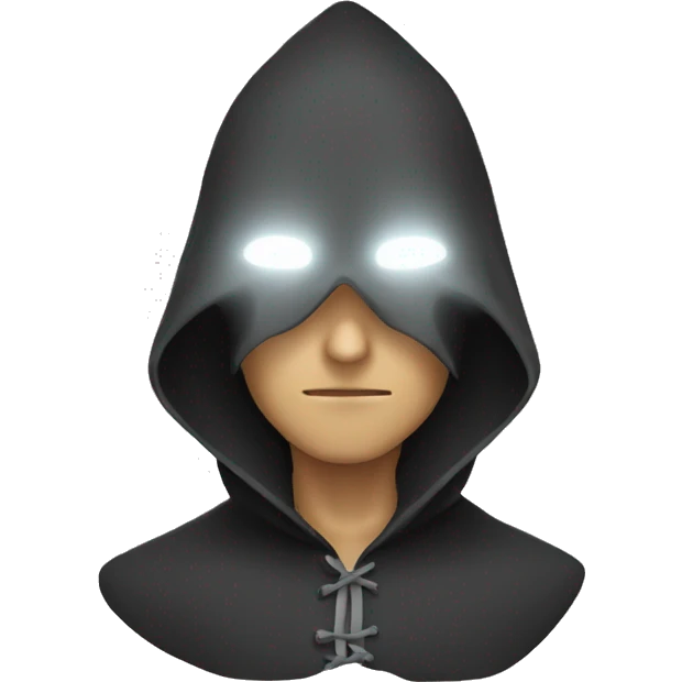 mysterious hooded man staring emoji