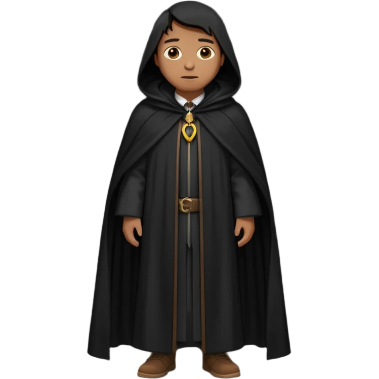 A wandering philosopher in a long black cloak full height emoji