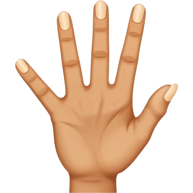 hand that shows "E" letter using big, index and middle finger emoji